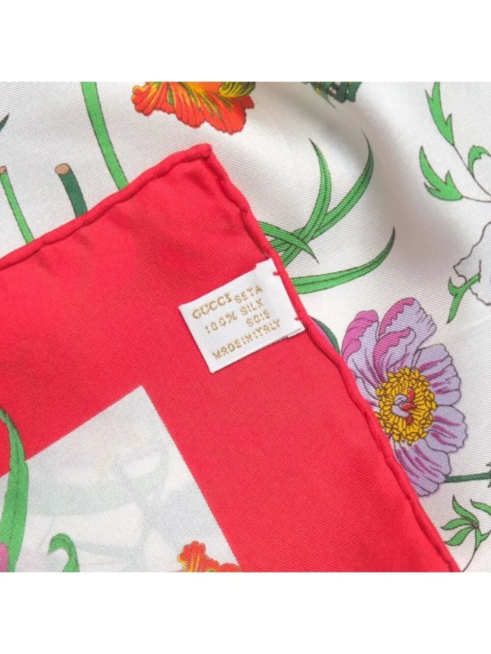 Gucci Vintage Flora Scarf Silk Twill